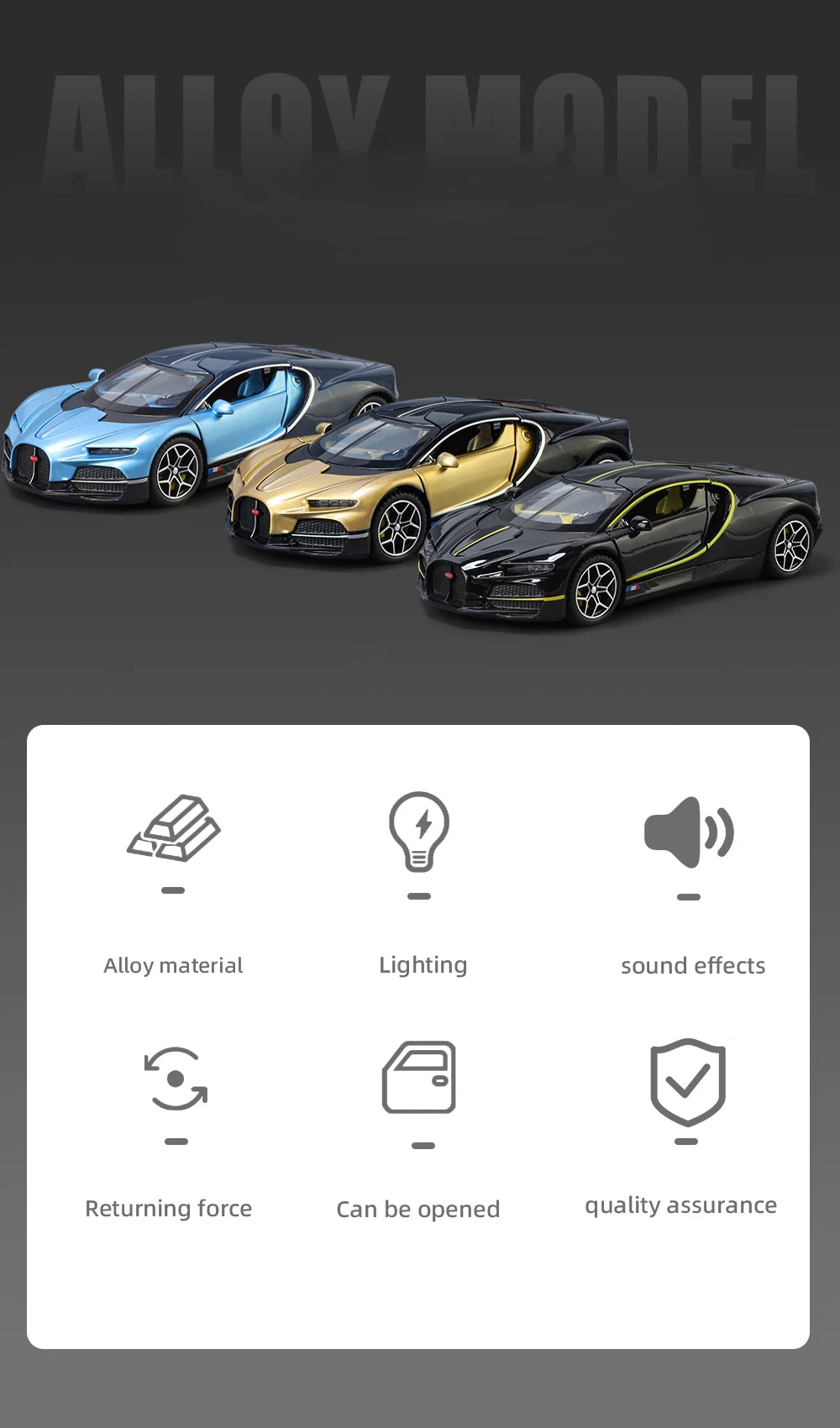 Bugatti Tourbillon V16 Model Car 1:32